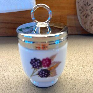 Royal Worcester Evesham Single Egg Coddler – Hand-Painted Fruit Motif – Vintage